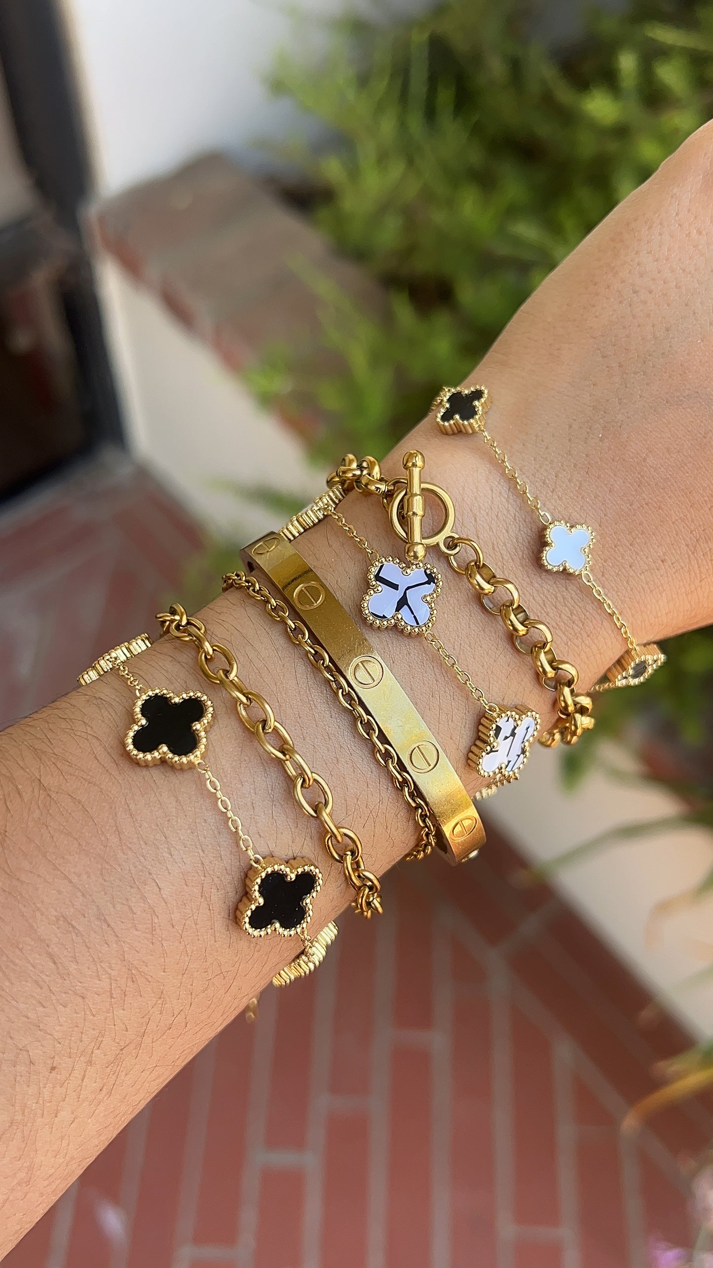 Zebra Jasper Classic Van Clover Bracelet