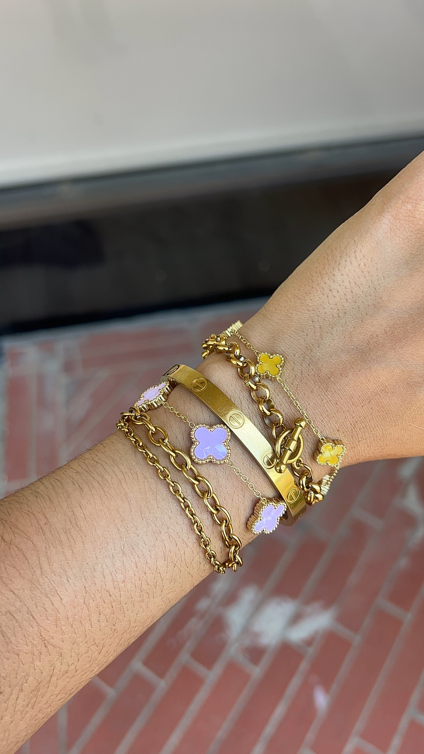 Pink Opal Classic Van Clover Bracelet