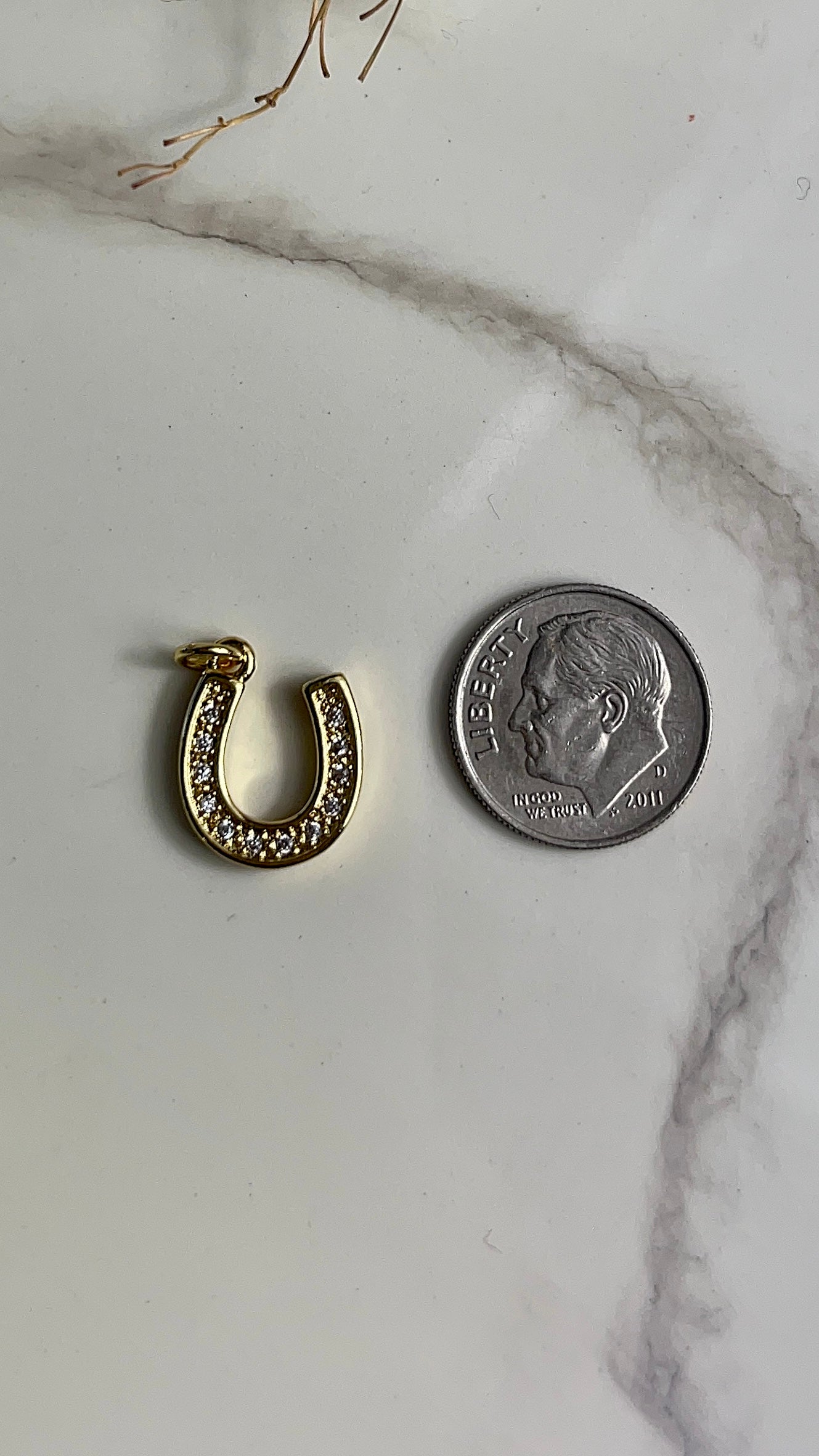 CZ Horseshoe Charm