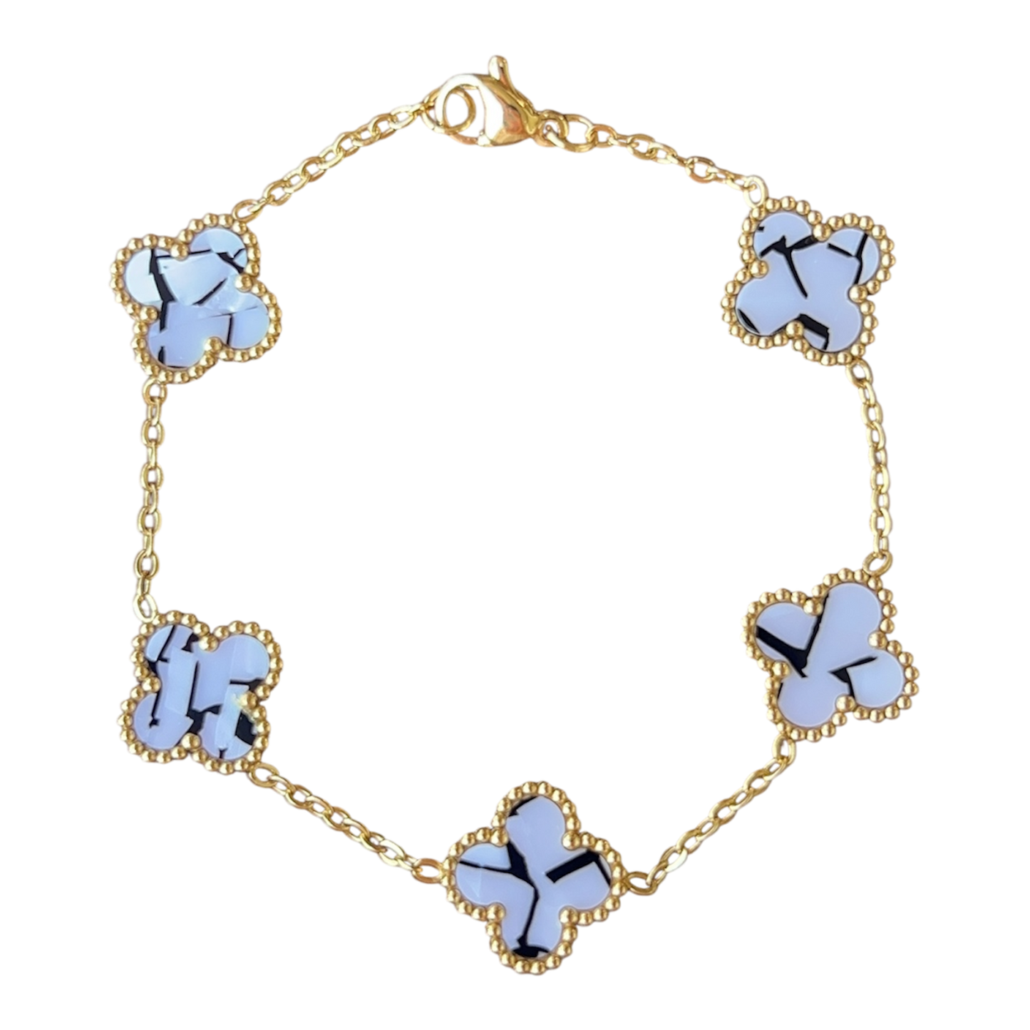 Zebra Jasper Classic Van Clover Bracelet