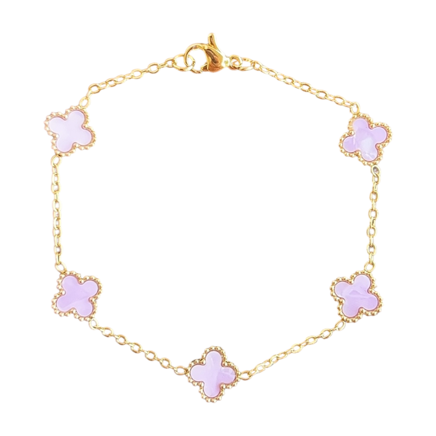 Mini Pink Opal Van Clover Bracelet