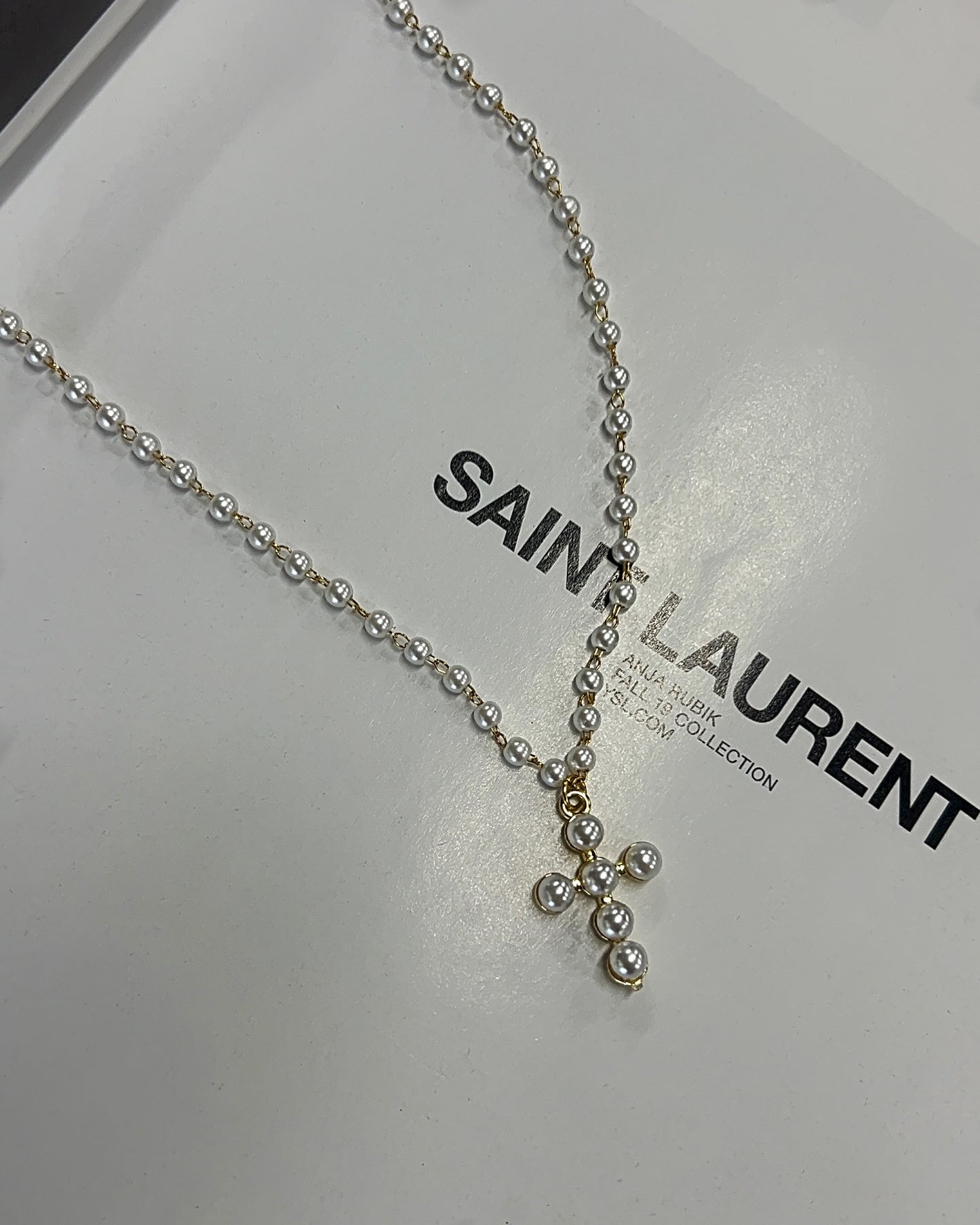 Coastal Pearl Cross Necklace