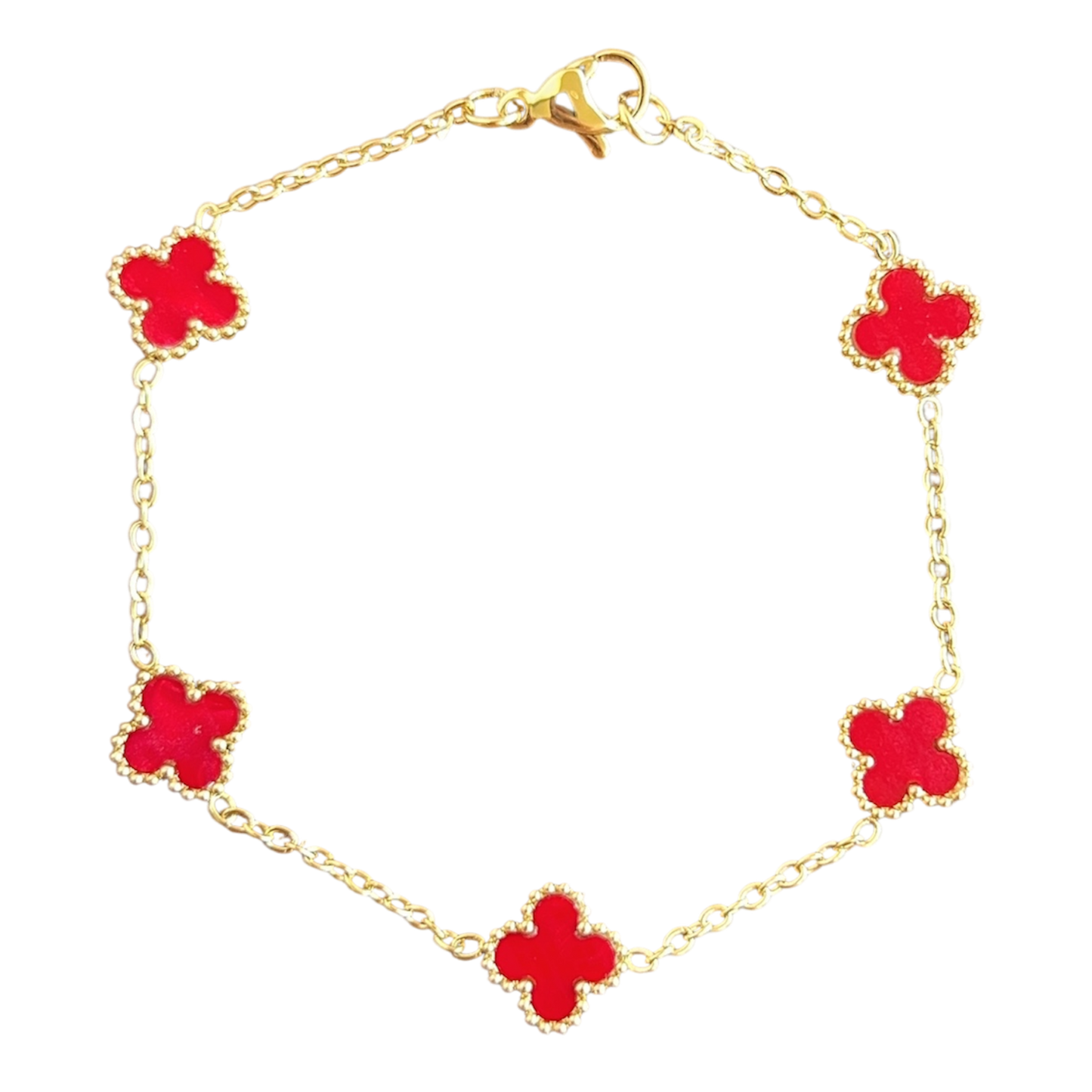 Mini Carnelian Van Clover Bracelet
