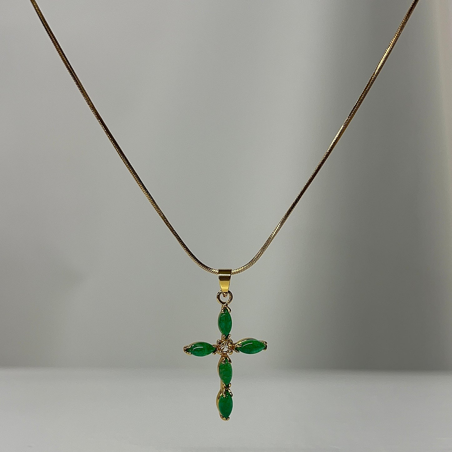 Jade Cross Necklace
