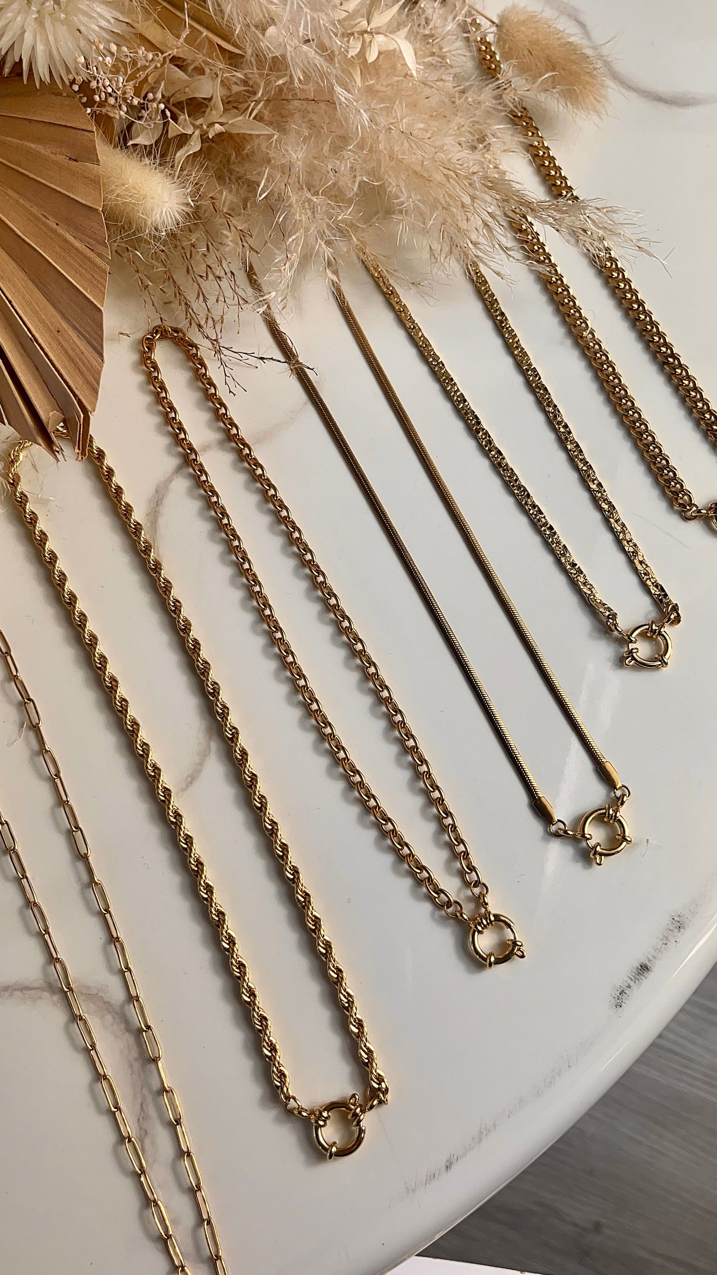 3mm Herringbone Detachable Charm Necklace