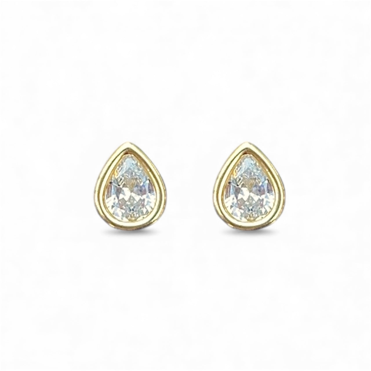Lincoln Bezel Teardrop Studs