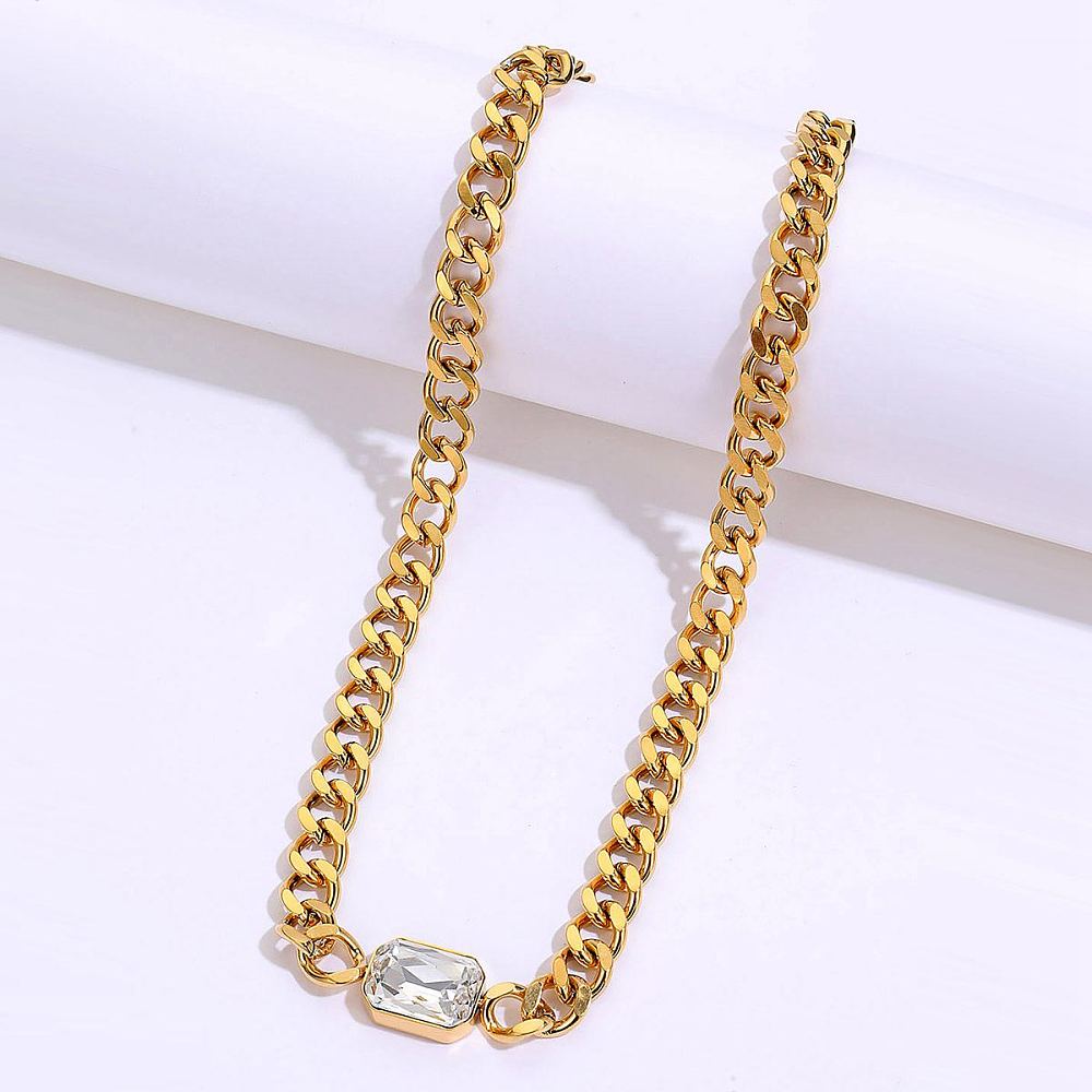 Dynasty CZ Curb Necklace