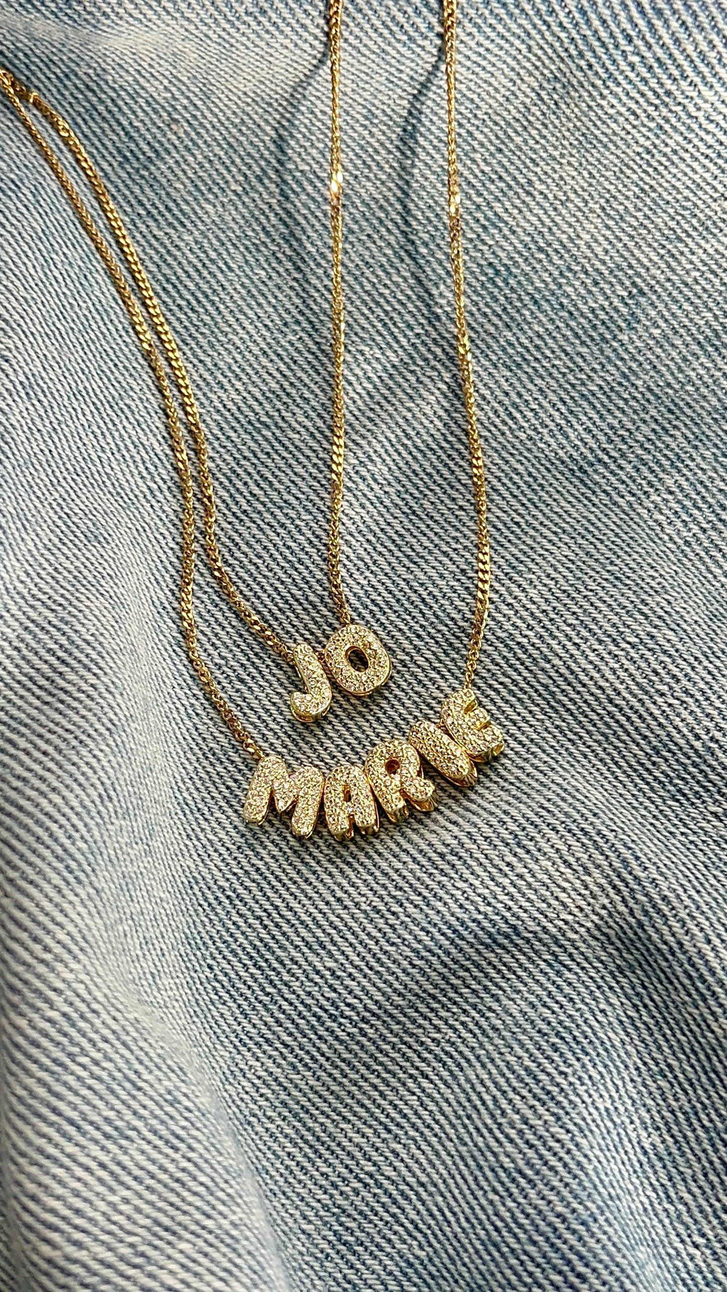 CZ Bubble Name Necklace