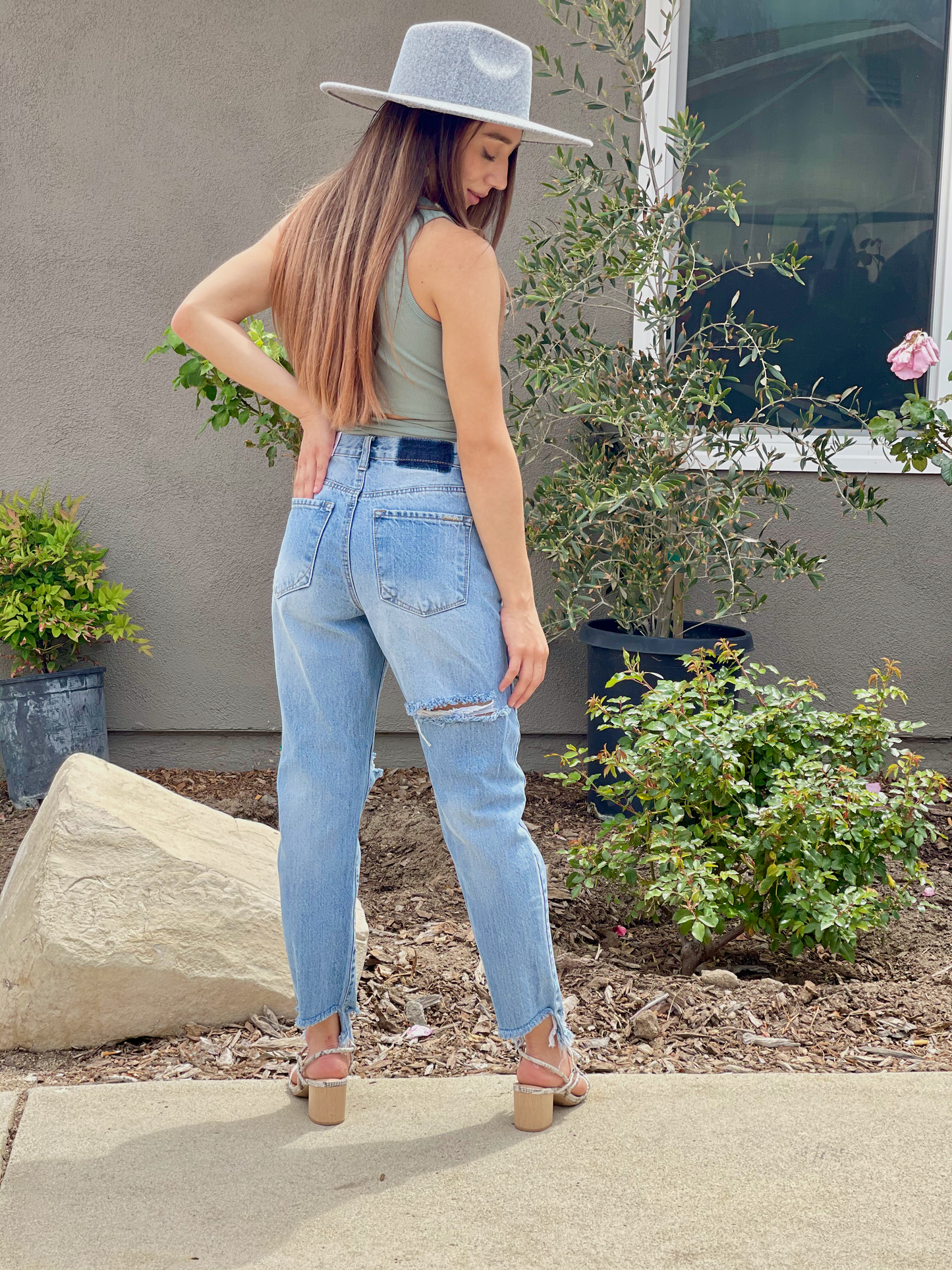 Cheeky Distressed Mom Denim