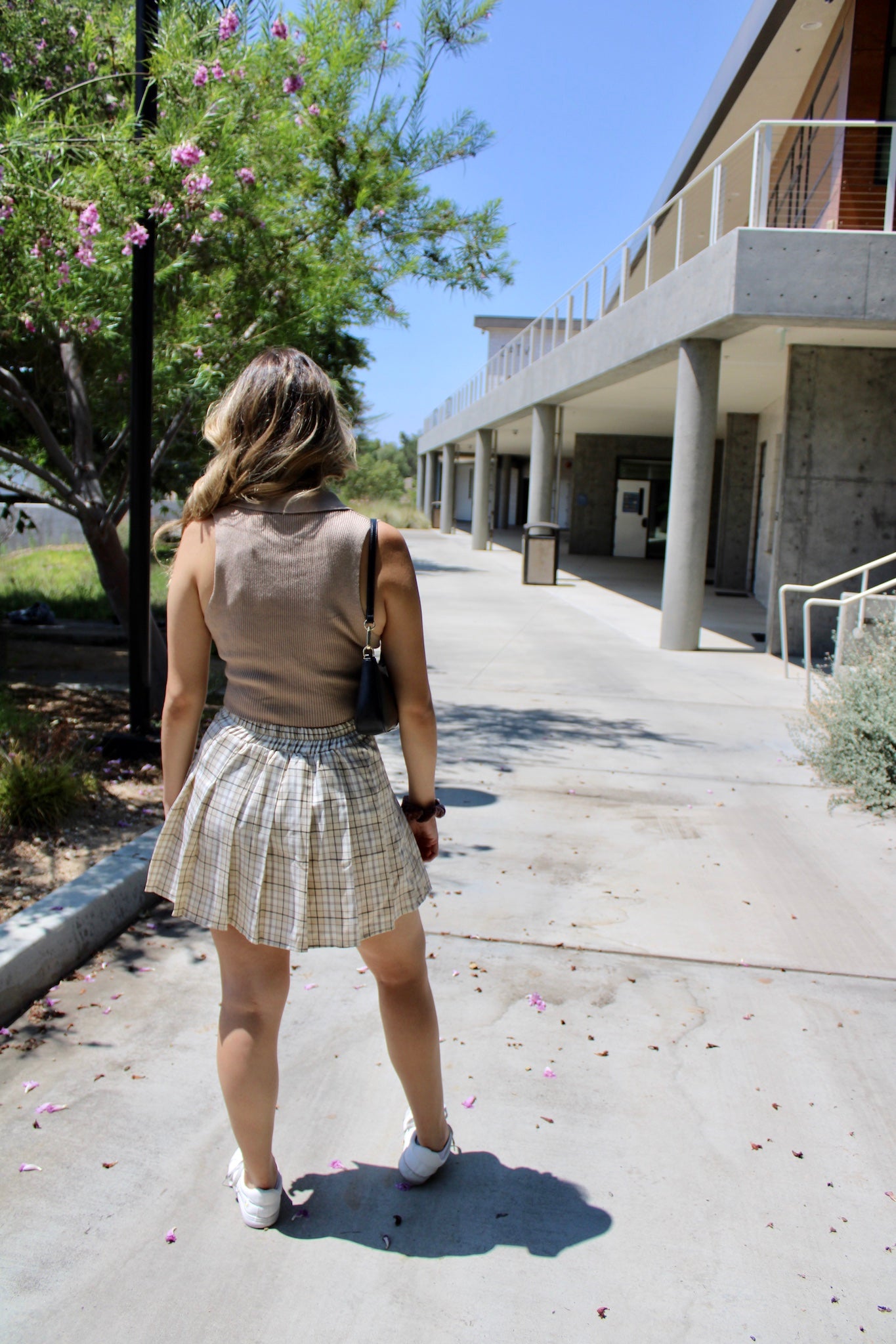 Café Pleated Mini Skirt