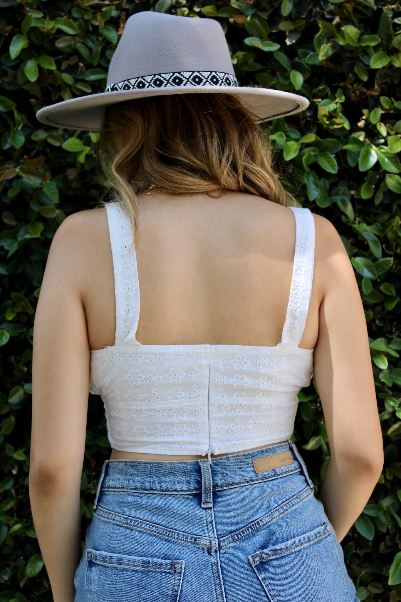 Cloudy Eyelet Corset Top