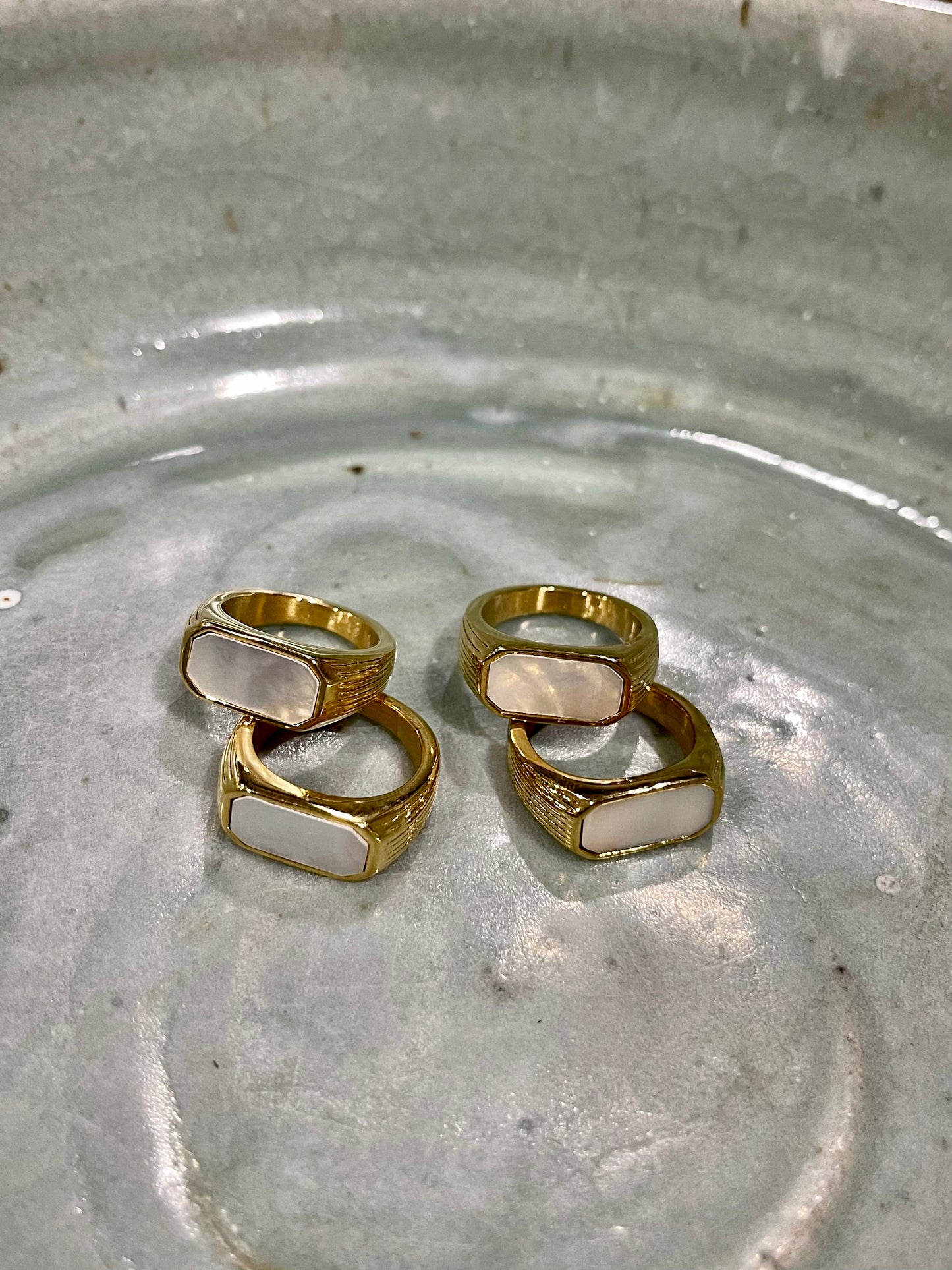 Mother of Pearl Signet Ring