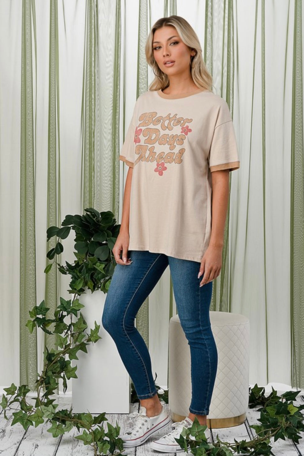 Better Days Oversized Ringer Tee