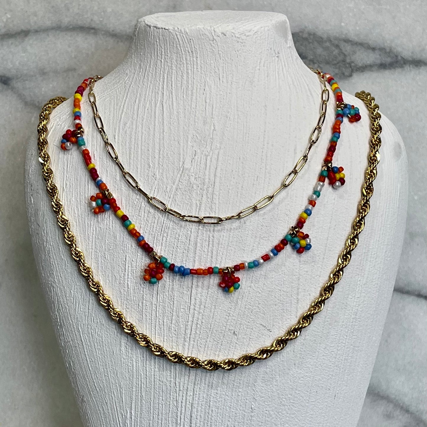 Woodstock Floral Beaded Necklace