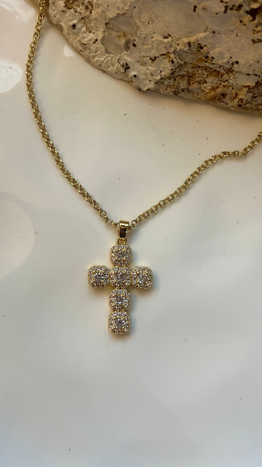 Double Link Psalm Cross Necklace