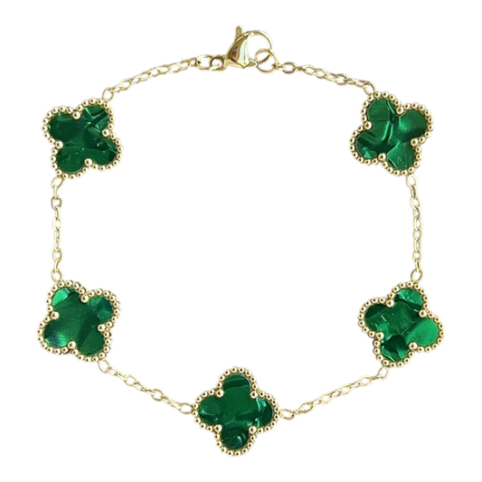 Emerald Marble Classic Van Clover Bracelet