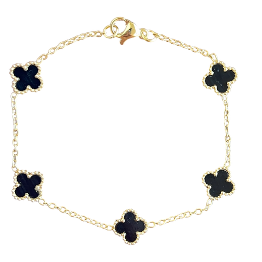 Mini Onyx Van Clover Bracelet