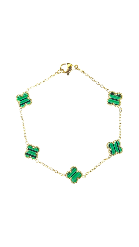 Mini Malachite Van Clover Bracelet