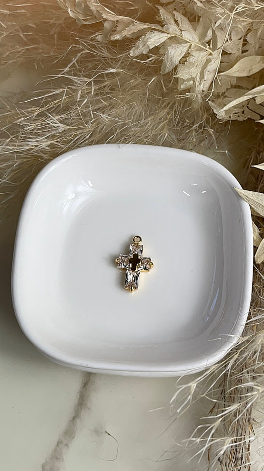 CZ Chunky Cross Charm