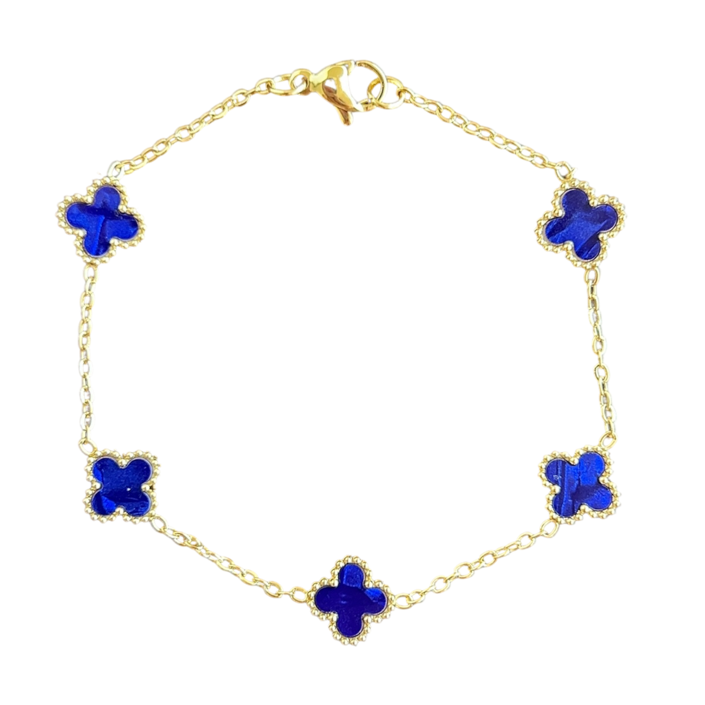 Mini Lapis Lazuli Agate Van Clover Bracelet