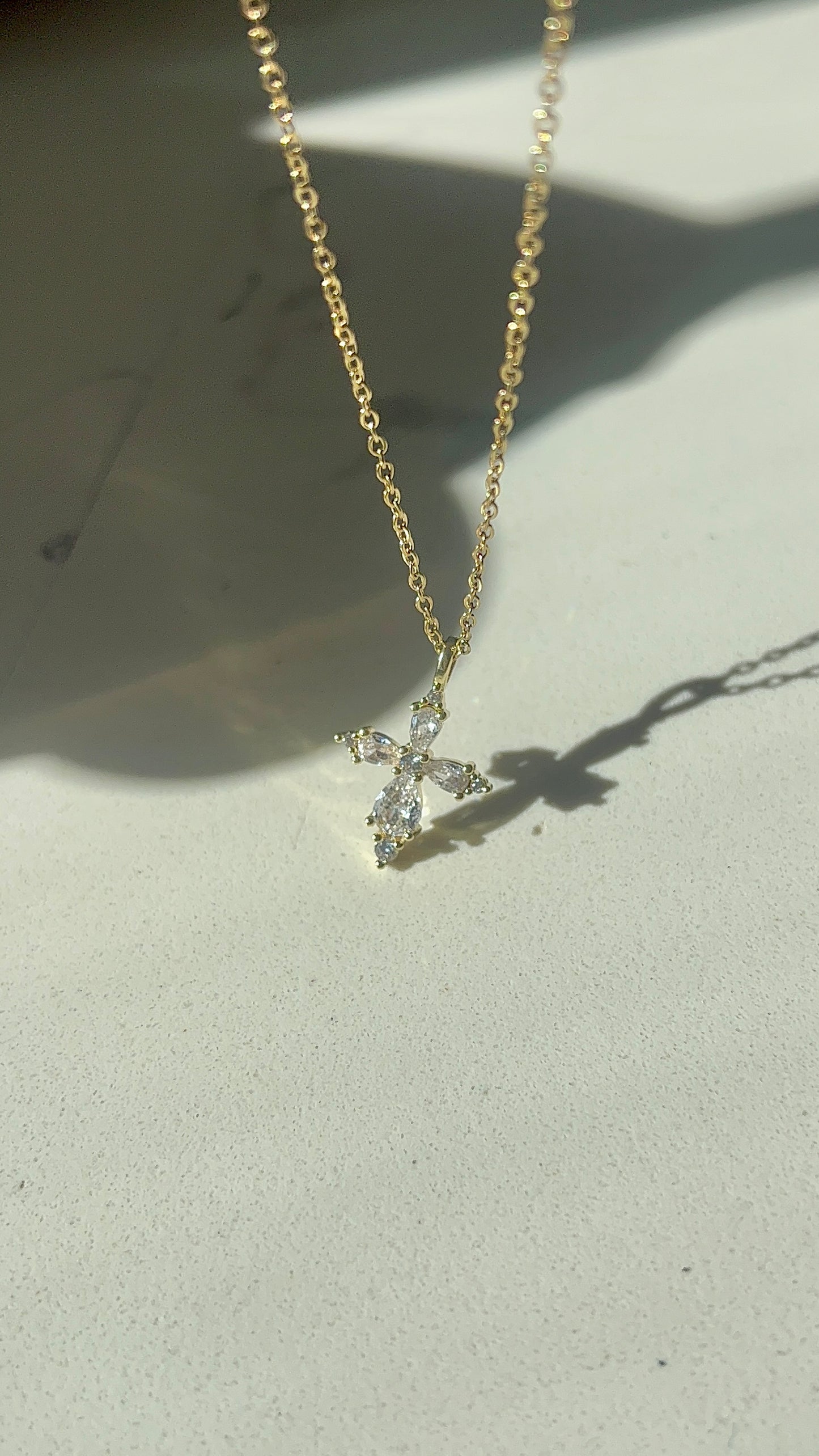 Bouquet CZ Cross Necklace