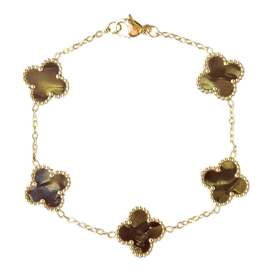 Mocha Marble Classic Van Clover Bracelet
