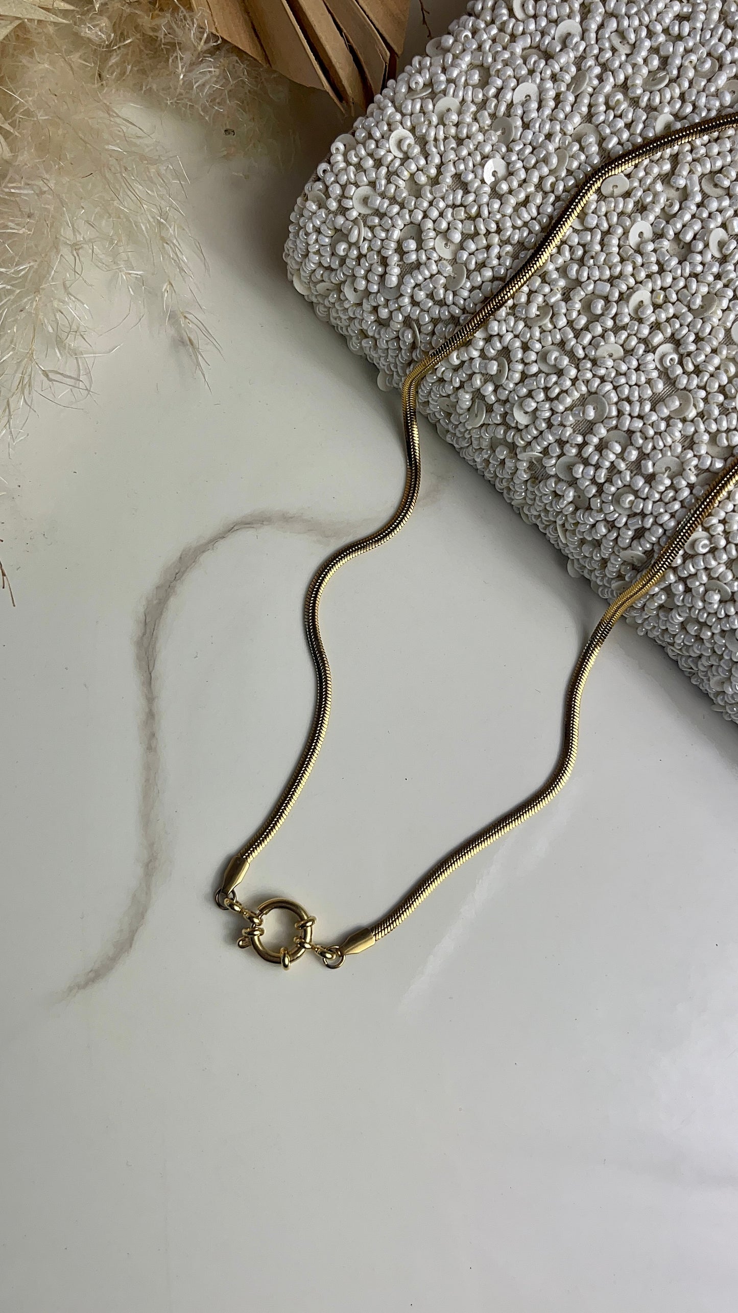 Made To Be Mine 3mm Herringbone Charm Necklace