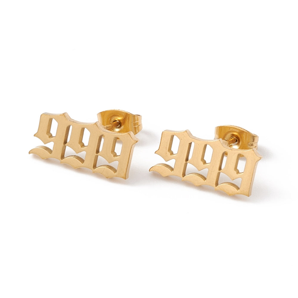 999 Angel Number Studs