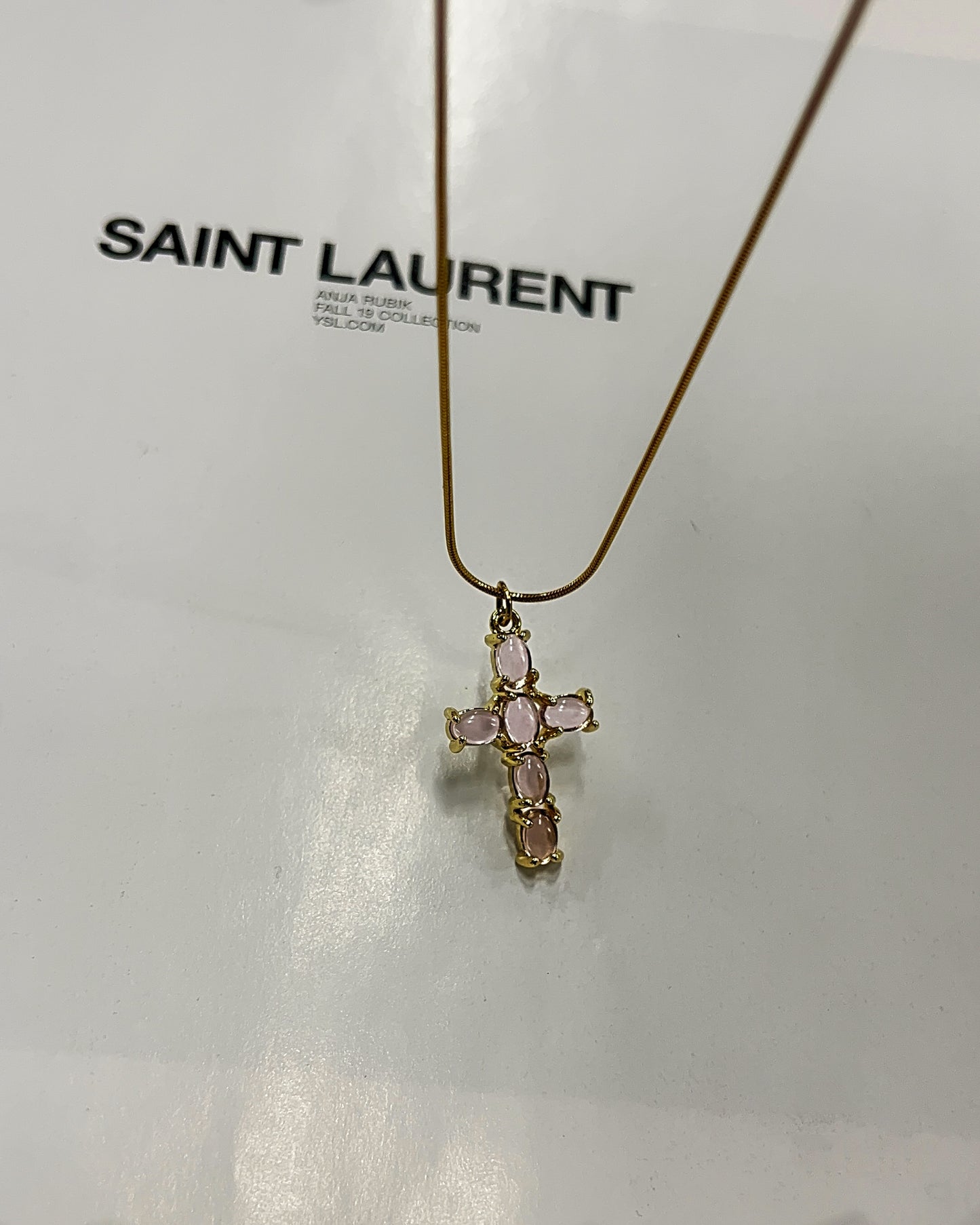 Blush Cross Necklace