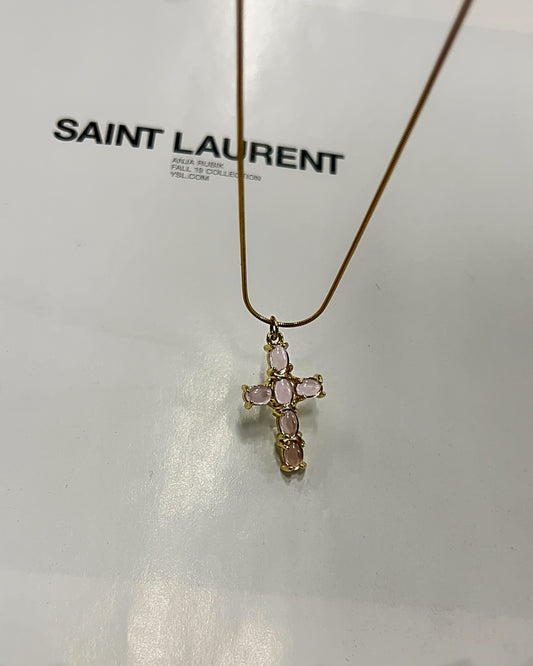 Blush Cross Necklace