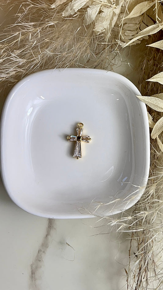 CZ Elegant Cross Charm