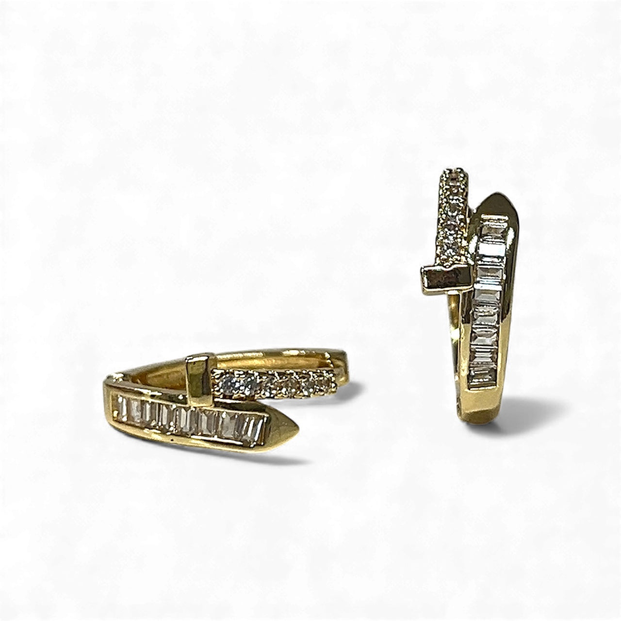 Park Ave Baguette Nail Hoops