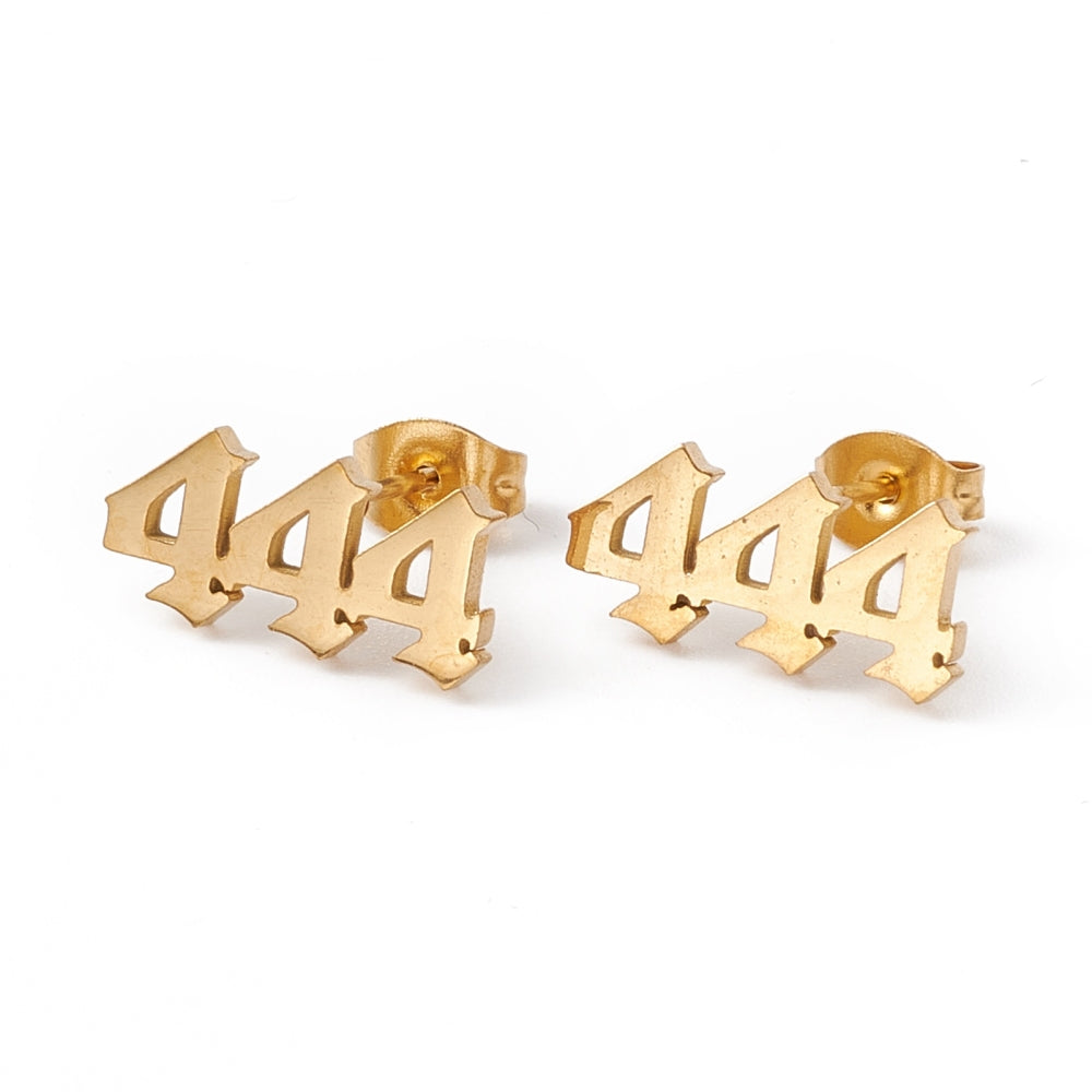 444 Angel Number Studs