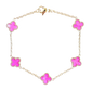 Mini pink Porcelain Van Clover Bracelet