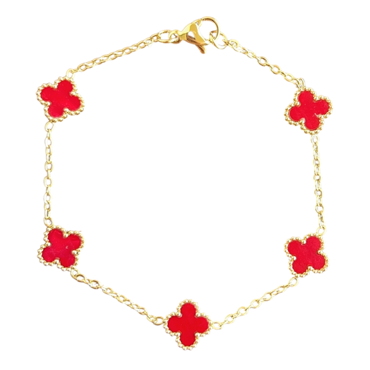 Mini Carnelian Van Clover Bracelet