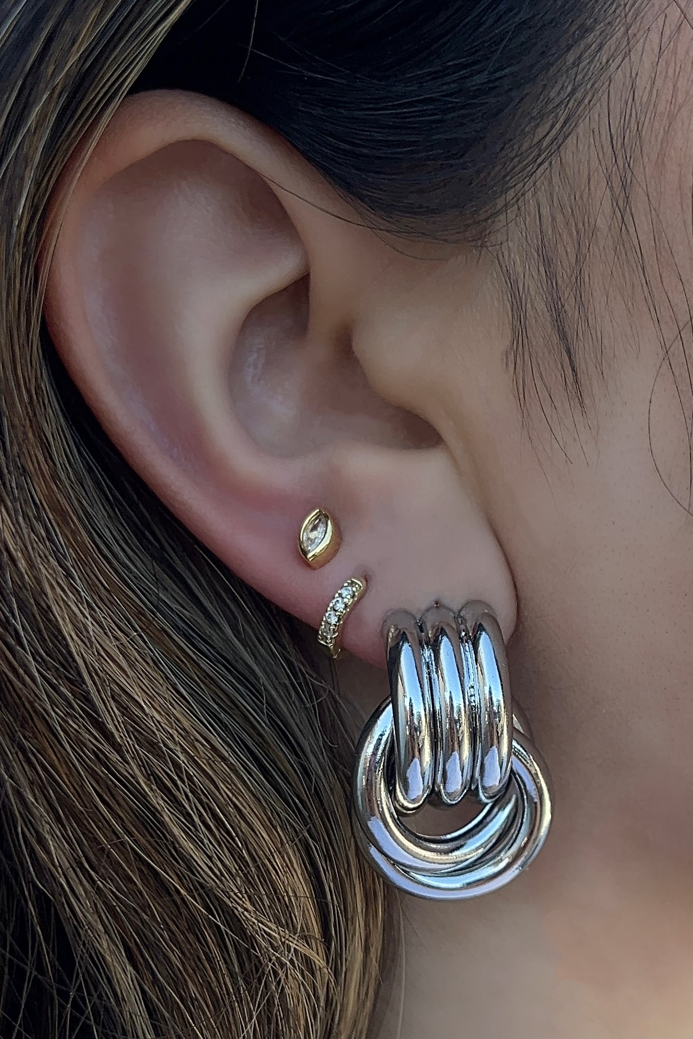 Silver Met Earrings