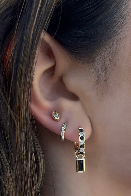 Empire CZ Charm Huggies