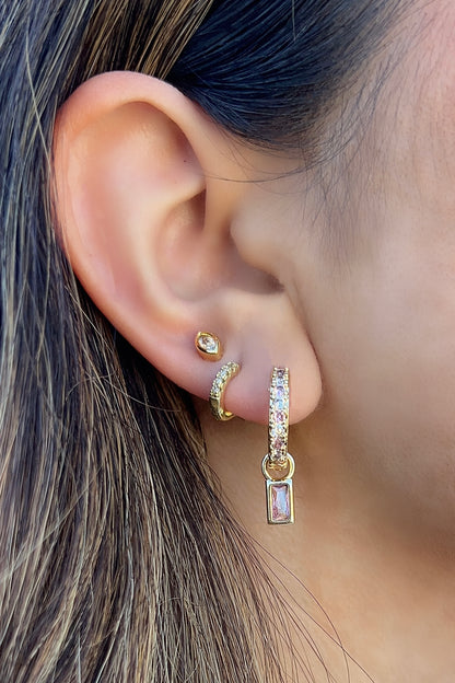 Empire CZ Charm Huggies