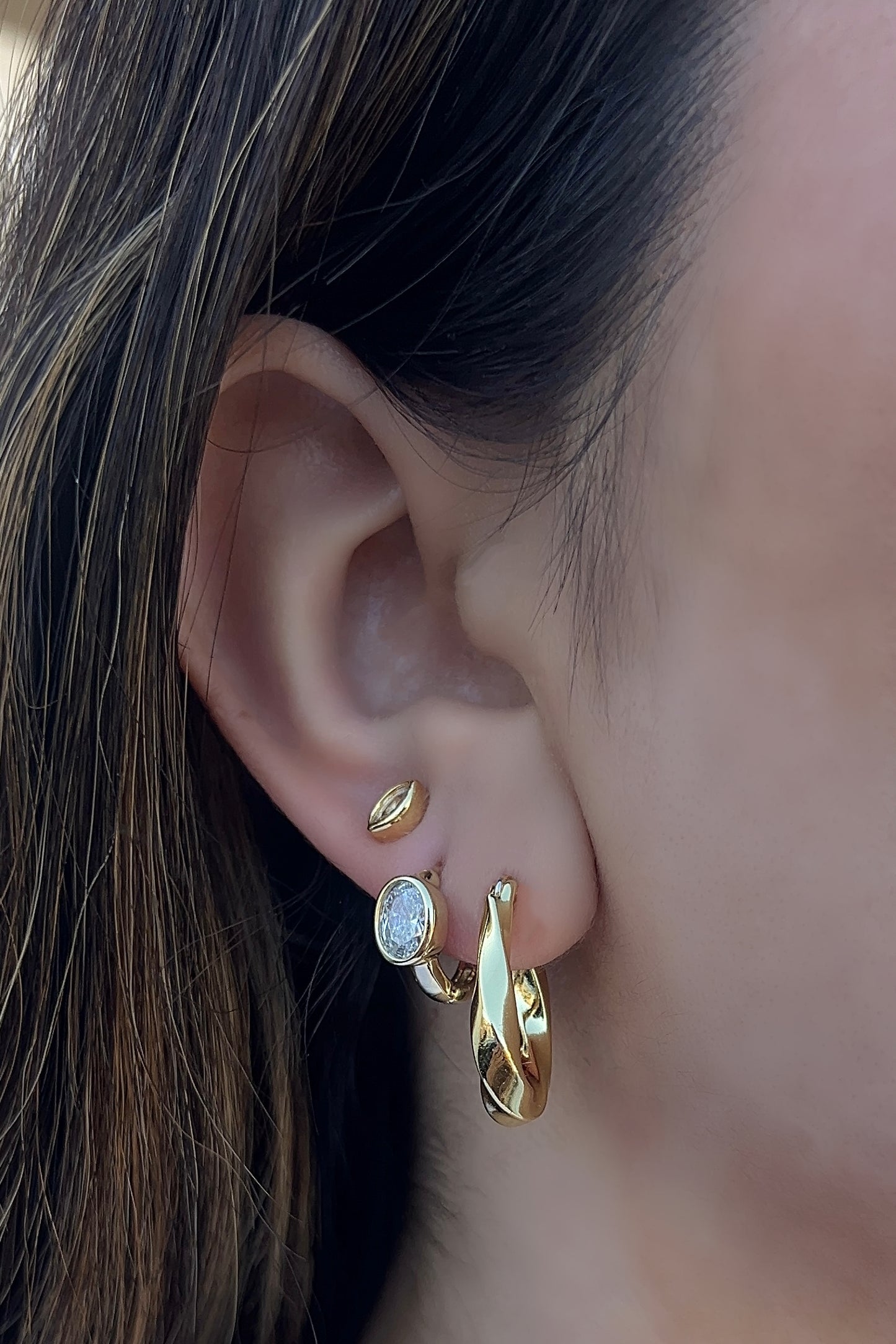 Mimi Twisted Teardrop Hoops