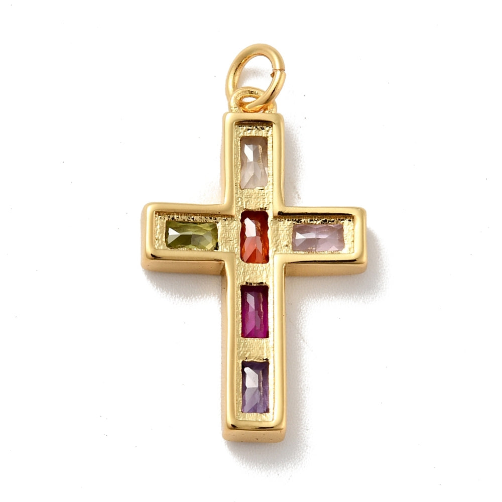 Sunset CZ Cross Charm