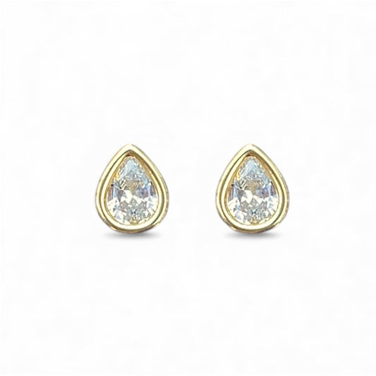 Lincoln Bezel Teardrop Studs