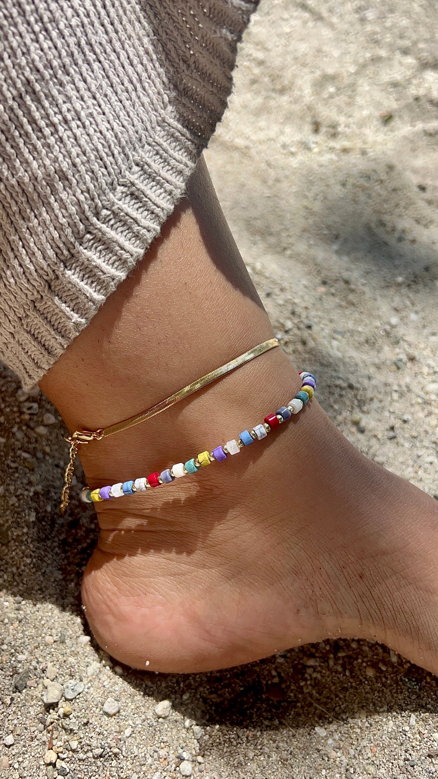 Classic Herringbone Anklet