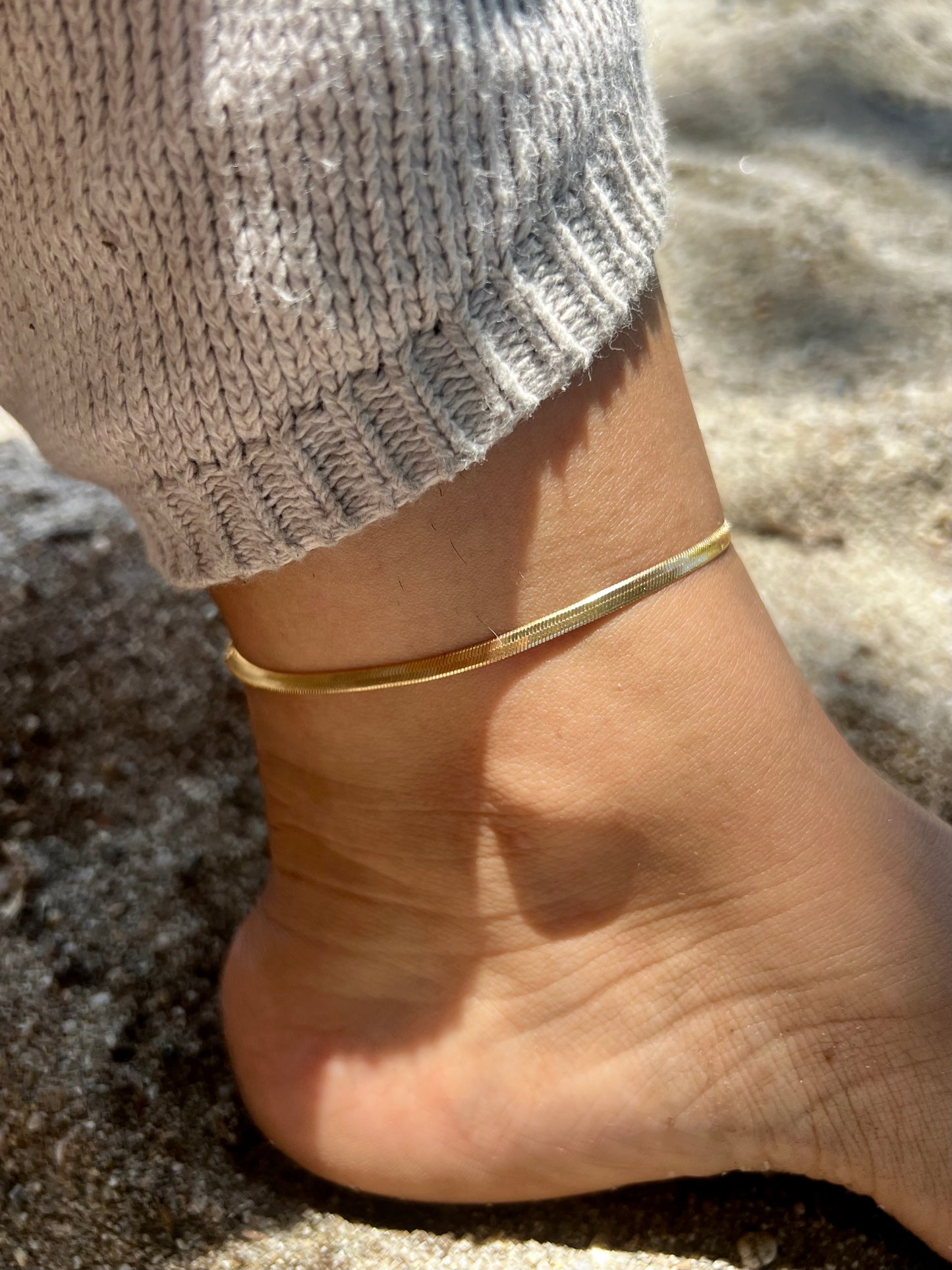 Classic Herringbone Anklet