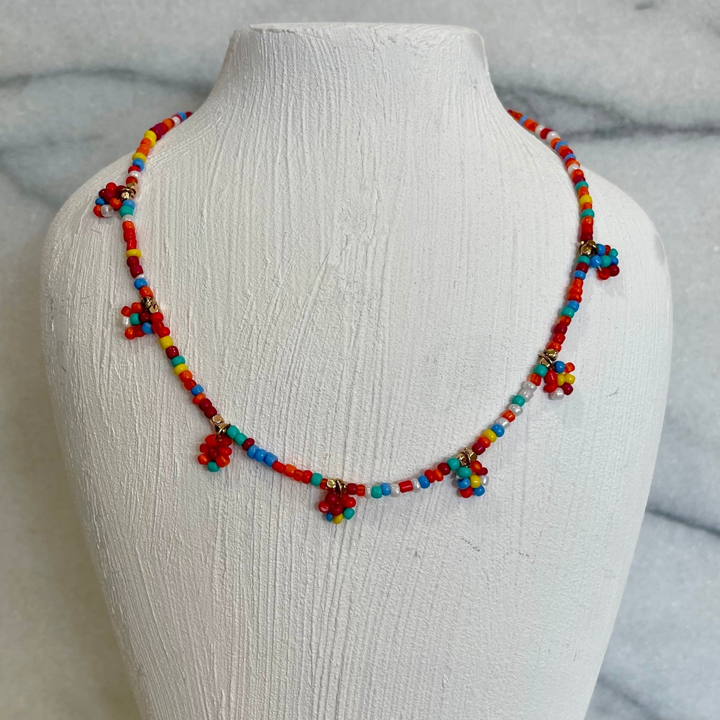 Woodstock Floral Beaded Necklace