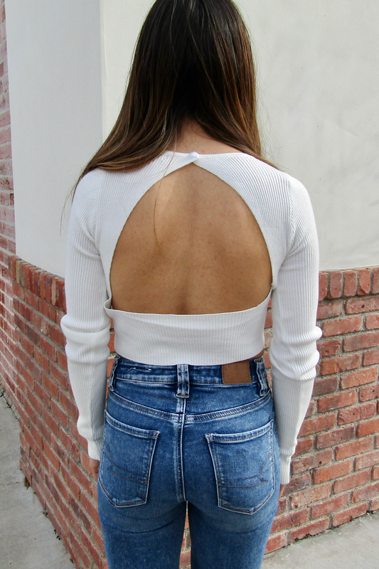 Blizzard Open Back Cropped Sweater