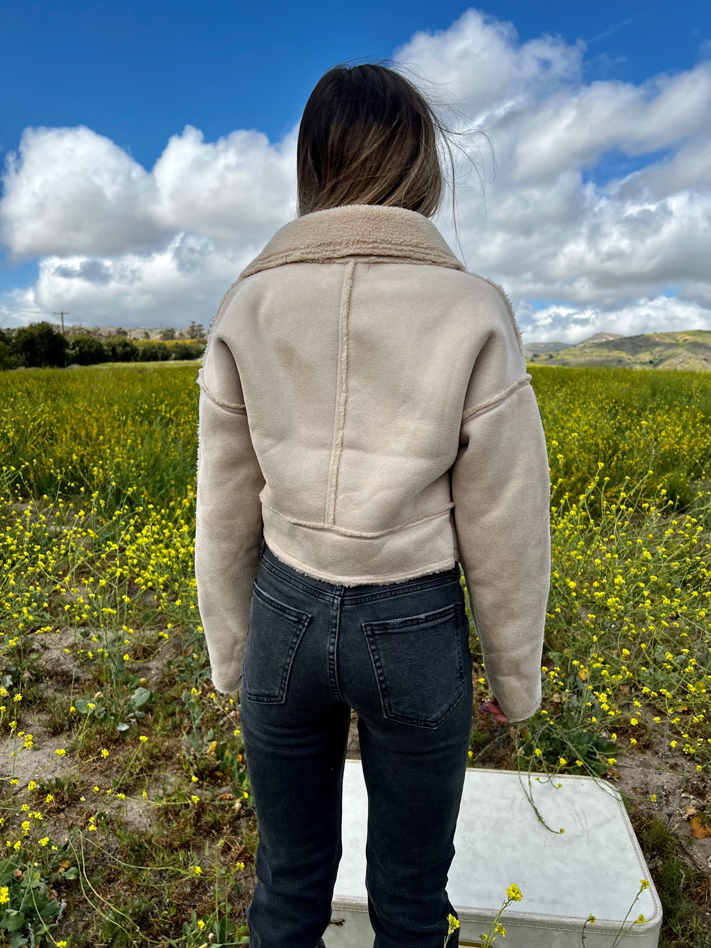 Cozy Nights Cropped Shearling Jacket