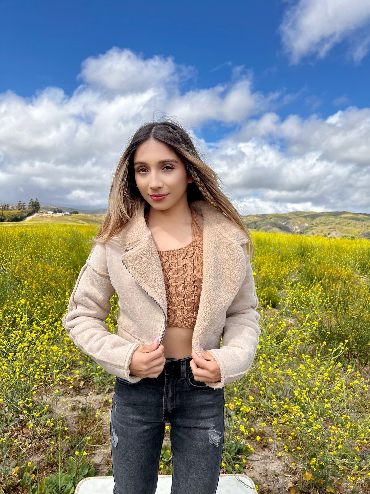 Cozy Nights Cropped Shearling Jacket