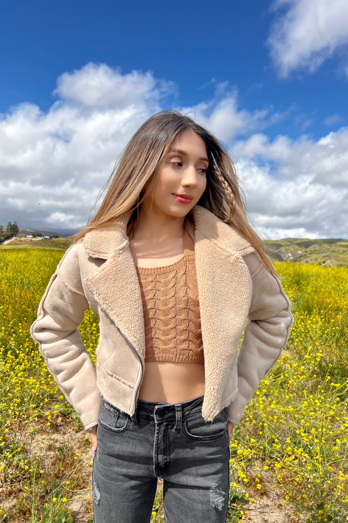 Cozy Nights Cropped Shearling Jacket