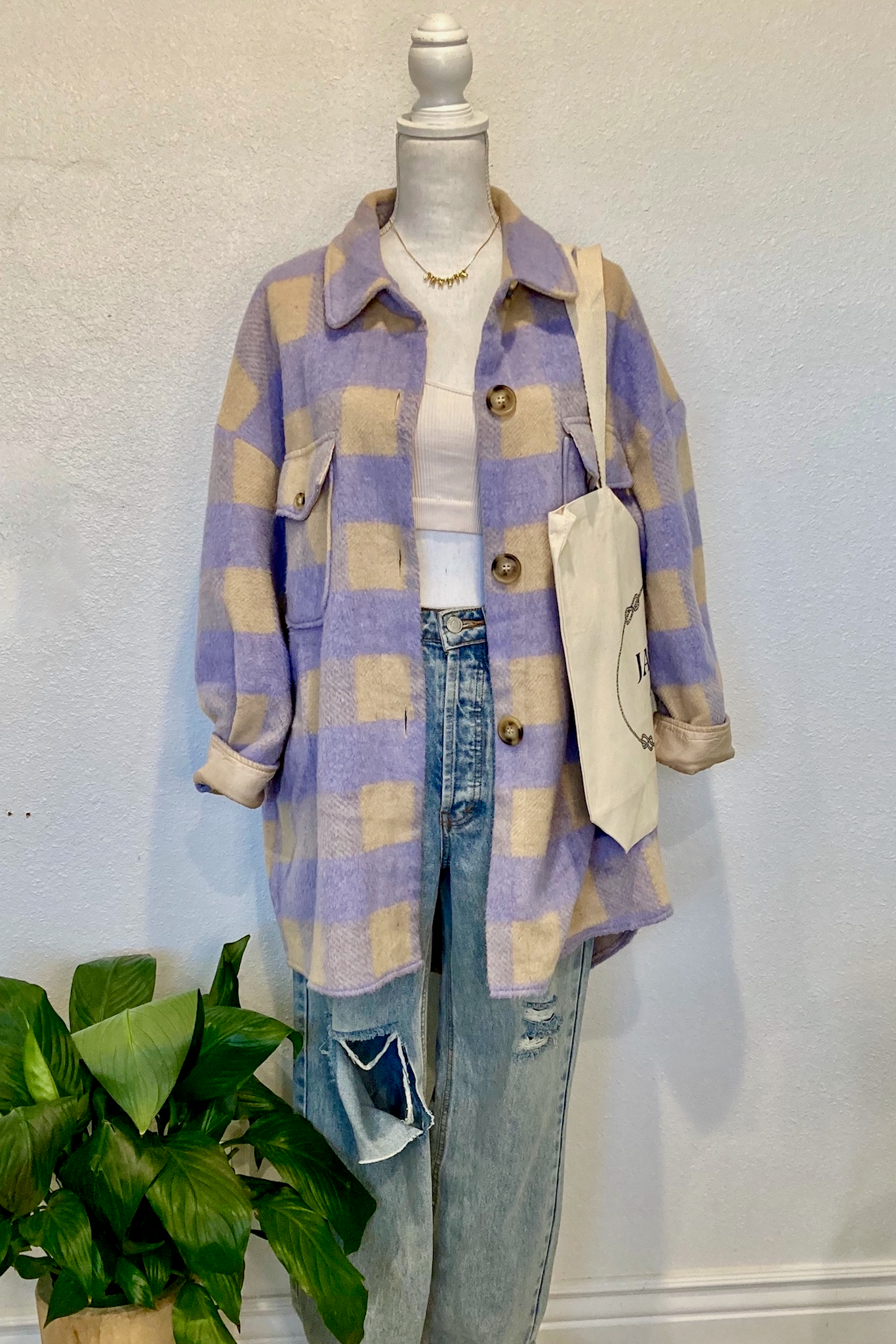 Lavender Latte Shacket Coat