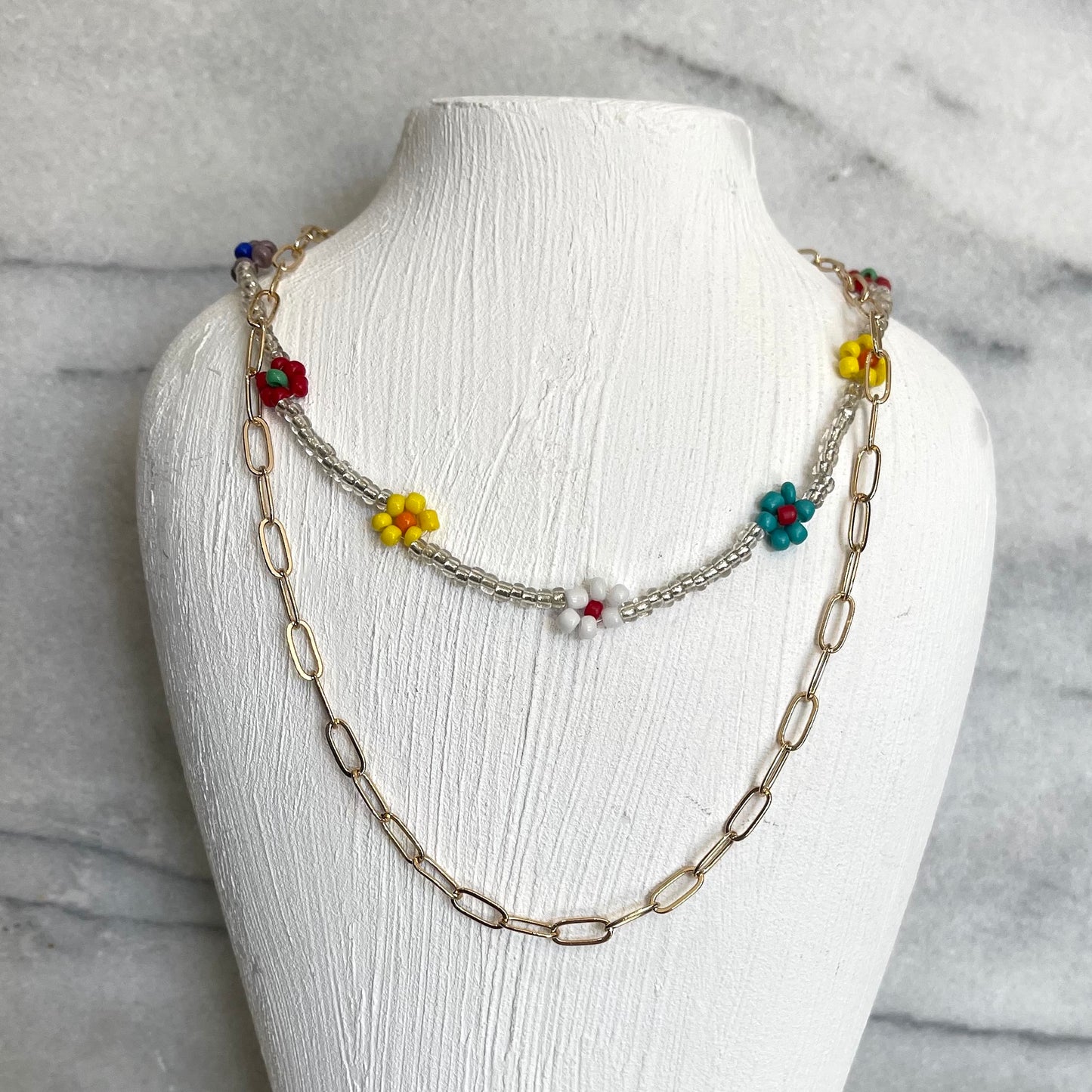 Wild Flower Beaded Necklace